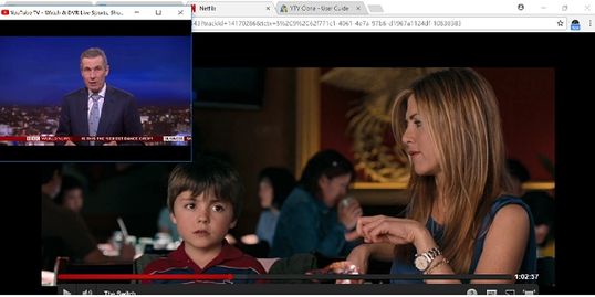 Watch a movie and PIP a news channel with YTV Clone and Google YouTube TV